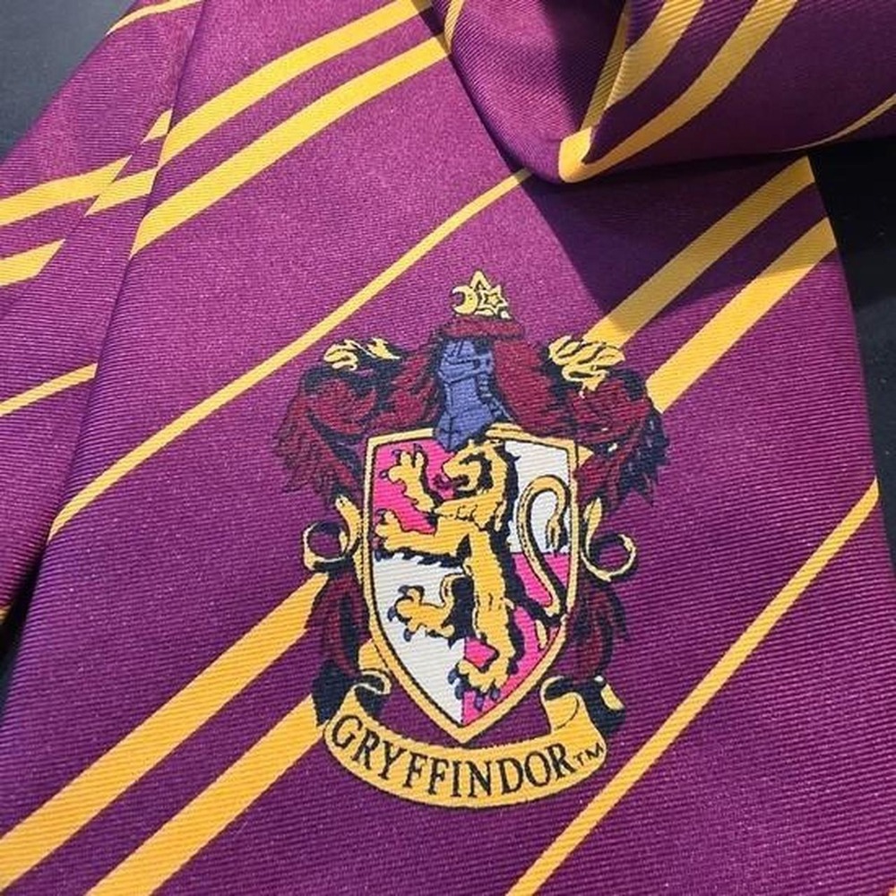 Elope Harry Potter Gryffindor House Premium Necktie Burgundy Gold Cosplay Tie